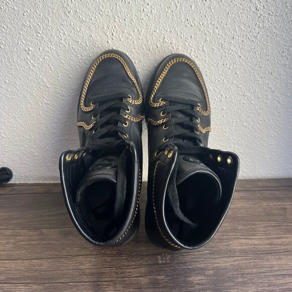 Gucci Coda High Top Sneakers Black Gold Chain Size 40.5 / Womens 10 US - Picture 7 of 10